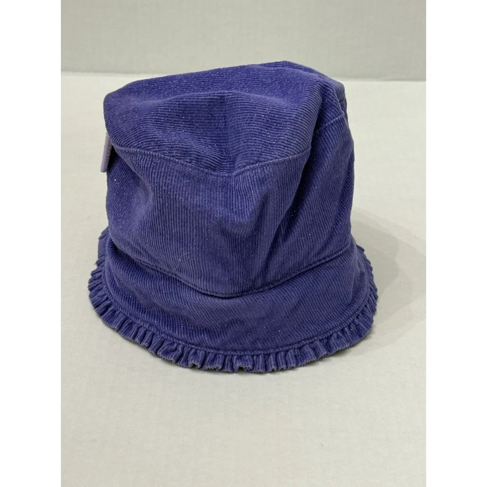 VTG Gymboree Purple Sparkle Glitter Bucket Hat Corduroy Flowers 2001 6-18 Months